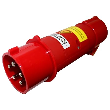 CEE-Adapter 32/16+CEE Kupplung, 5-polig, mit Phasenwender