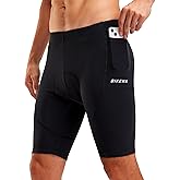 Bikewa Men's Bike Shorts 4D Padded Biking Road Cycling Bicycle Pants Biker Shorts for Men Zipper Pockets