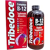 Tribedoce B-12 Complex Liquid Dietary Supplement - High Potency Vitamin B Complex with Thiamine, Riboflavin, Niacin, Pantothenic Acid, Pyridoxine, Biotin, and Cobalamin, Non-GMO, Gluten Free, 16 fl oz