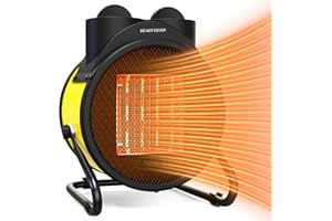 AOBMAXET Outdoor Patio Heater - 1500W PTC Electric Garage Heater with Thermostat, 2S Fast Heating Ceramic Heater, 3 Modes Portable Small Fan Heaters for Patio, Garage, Greenhouse and Indoor Use