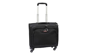 American Tourister Polyester Black Laptop Roller Case Suitcase