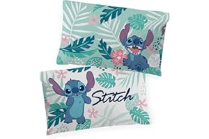 Jay Franco Disney Lilo & Stitch Misty Palm (Pack of 2) Pillowcase - Double-Sided Kids Super Soft Bedding (Official Disney Product)
