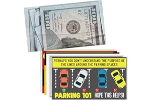 OCQOTAT 60pcs- Bad Parking Prank Cards,You Park Like An, Look Like $100 Money from a Distance - Funny Parking Violation prank stuff for Bad Drivers Under Wiper (3.5 x 2 Inches) 6 Styles,10 Each
