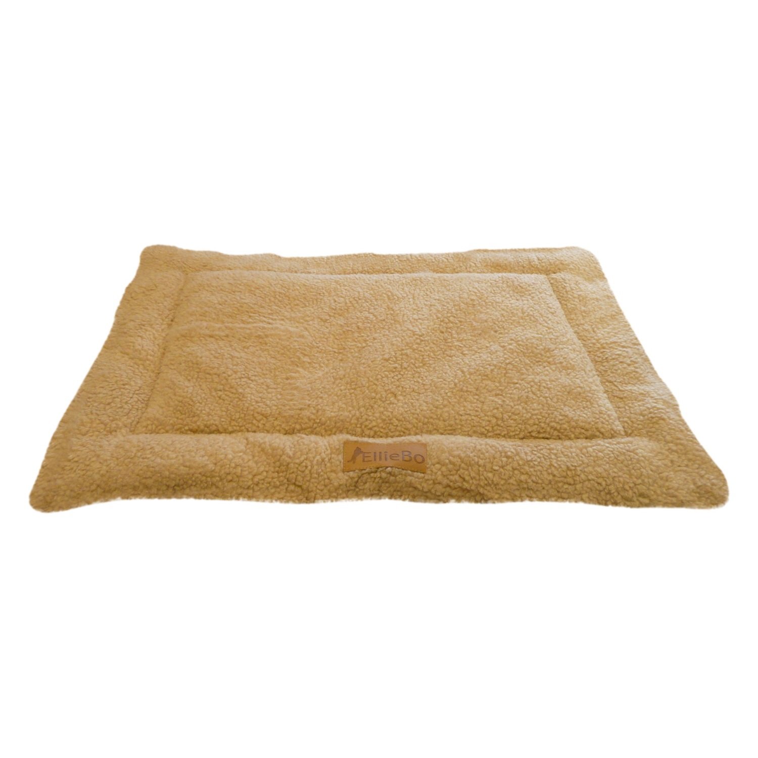 Ellie-Bo Medium Beige Sherpa Fleece Mat for 30-inch Dog Cage