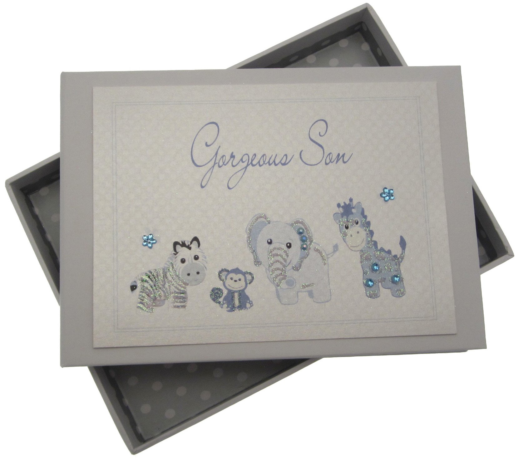 White Cotton Cards Handmade Gorgeous Son Tiny Photo Album (Blue)