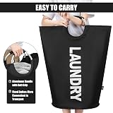 DOKEHOM 125L X-Large Collapsible Laundry Basket Black 79cm Tall view 4