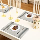 WUBAYI Placemats Set of 6 18x12in Heat Resistant Non-Slip Vinyl Beiges view 6