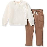 Burt's Bees Baby Boys Shirt and Pant Set, Long Sleeve Top & Bottom Outfit Bundle, 100% Organic Cotton