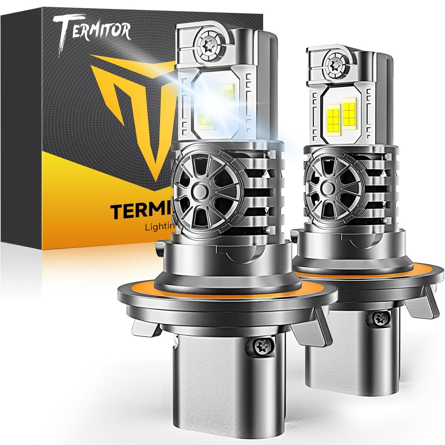 Termitor Upgraded H13/9008 LED Bulbs, 80,000LM Brightness, 85000+ Hours Long Service Life, 6500K Cool White, Real 1:1 Halogen Size Fog Lights, 3 Mins Plug N Play, Pack of 2 Image