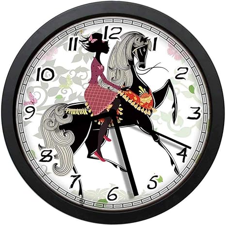 BCWAYGOD - Reloj de Pared Inspirado en la Primavera con diseño de Chica