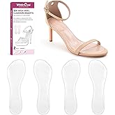 High Heel Cushion Inserts for Women - (2 Pairs) Welnove 3/4 Invisible Insoles Prevent Feet from Sliding Forward - Shock Absorption - Comfort Shoe Pads for High Heels Sandals Flats,Clear,Size S