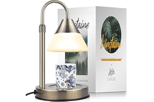 LINSTAINE Dimmable Candle Warmer Lamp with Timer, Candle Melter with Adjustable Height&Heat for Large Jar, Metal Top-Down Light Heat Melting Wax, Electric Metal Scented Candle Holder for Mother's Day, Bronze