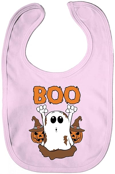 Partner Gruppen Ghost Lätzchen Baumwolle Baby Bib Jungen Mädchen Halloween Boo, Größe: onesize,Powder Pink