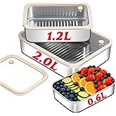 3-Pack Extra Thick 304 Stainless Steel Storage Containers Set, Non-Stick Bottom Food Storage Boxes with Airtight Glass Silicone Lids, Stackable Kitchen Organizers for Meal Prep & Pantry Storage