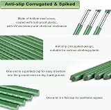 4BAOHUI Green Garden Plant Stakes 20Pcs Plastic Coated Steel 11mm x 40cm view 3