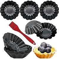 DATANYA 12Pack Egg Tart Molds Mini Tart pans, Upgrade Size 3 inch Non-stick Carbon Steel Egg Tarts Baking Molds for Cupcakes,