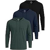 Real Essentials 3 Pack: Men's Cotton Lightweight Casual Pullover Drawstring Hoodie With Pocket (Available In Big & Tall)