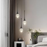 cenzoz 3-Lights Modern Pendant Lights for Kitchen Island LED Dimmable Crystal Glam Ceiling Pendant Lighting Chandelier for Di