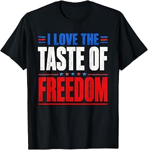 I Love The Taste of Freedom Couple Matching Patriotic Fourth T-Shirt
