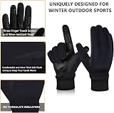 BIKINGMOREOK Winter Gloves Men Women 3M Thinsulate Touchscreen Warm Black L view 3