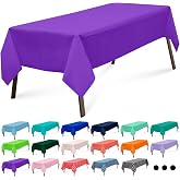 Flexincred Purple 3 Pack Rectangle Plastic Tablecloth 54 x 108 Inches Premium Violet Decorative Table Cover for Baby Shower, Birthday, Wedding, Indoor and Outdoor use