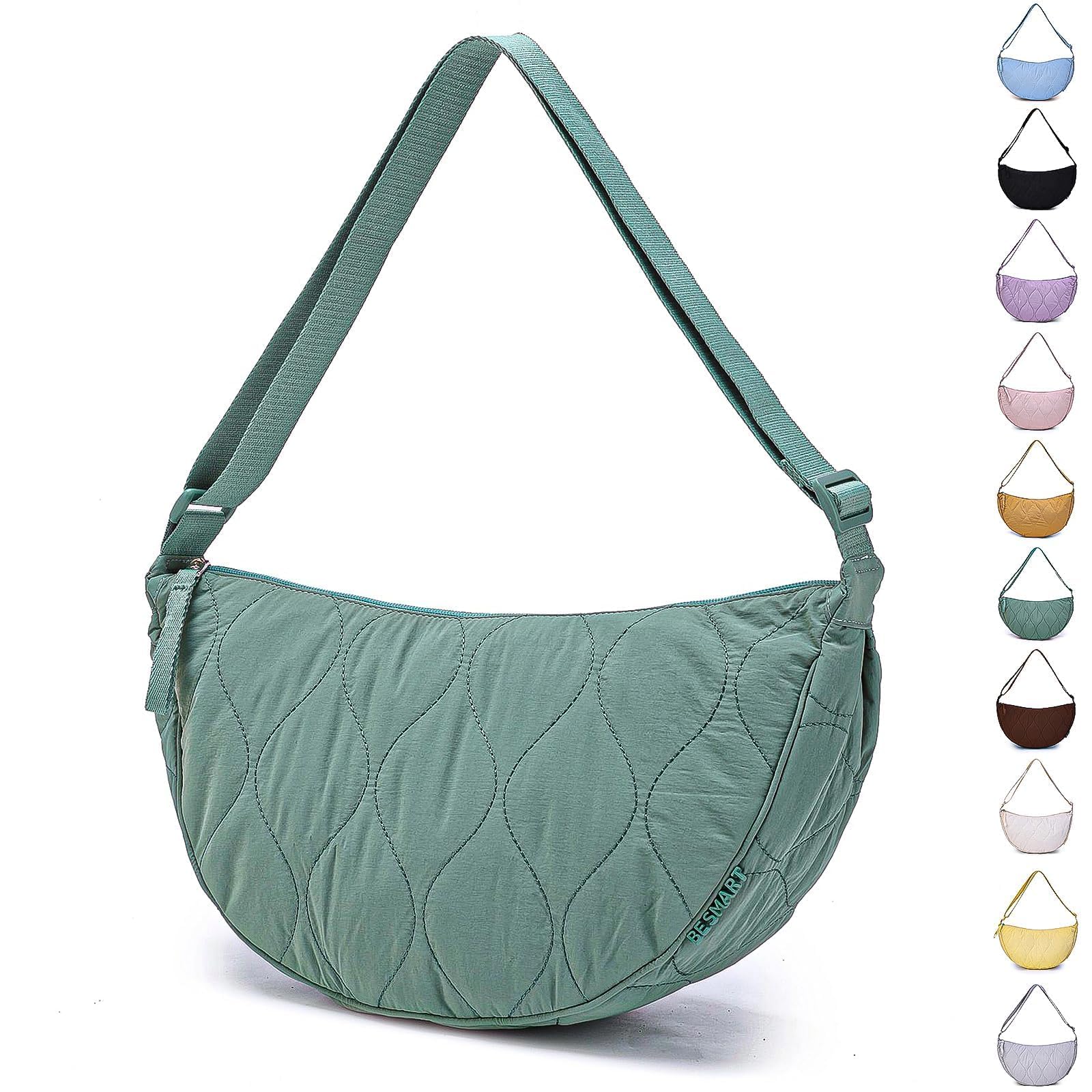 Photo 1 of *USED*
BESMART Large Nylon Embroidery Crossbody Bag for Women Men Trendy, Waterproof Quilted Crescent Bag, Rhombic Jacquard Shoulder Bags, Lightweight Travel Sling Purses Belt Bags