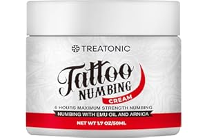 Treatonic Tattoo Numbing Cream (50ml/1.7oz), Maximum Strength Painless Tattoo Numbing Cream, Numbing Cream for Tattoos Extra Strength
