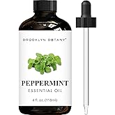 Brooklyn Botany Peppermint Essential Oil - Huge 4 Fl Oz - 100% Pure and Natural - Premium Grade with Dropper - for Aromathera