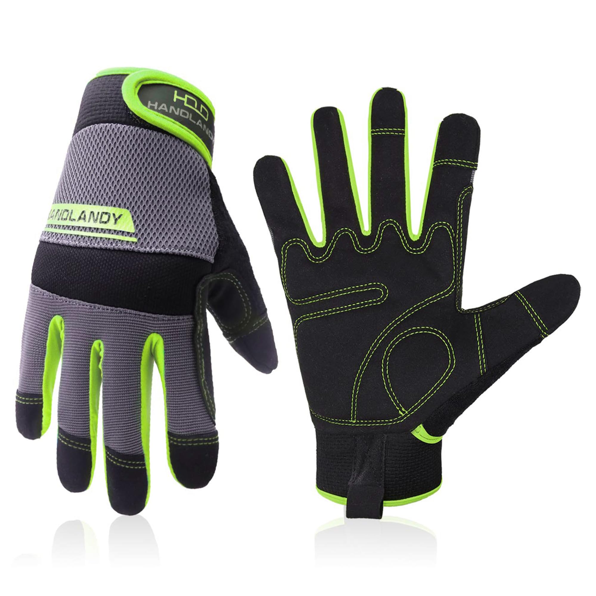 HLDD HANDLANDY UltraLight Safety Work Gloves, Mens & Women Multi-Functional Work Gloves with Extensive Palm Protection, Mechanic Gardening Construction DIY Glove with Touchscreen