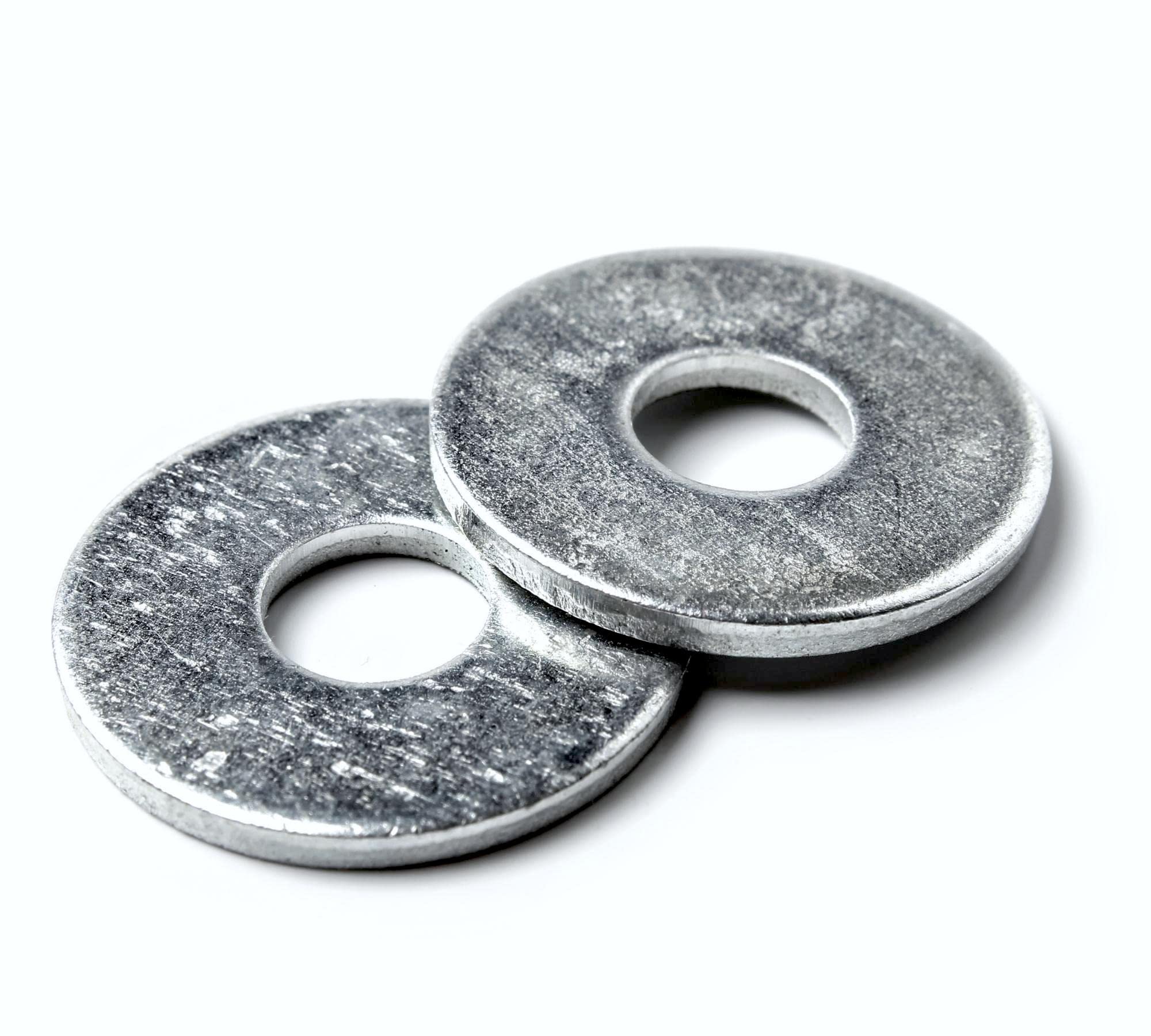 DOJA Barcelona | Wide Washers | M18 | Galvanized Steel | Pack 10 | Washers for Screws, Washers for door hinges | Wide Usage: Construction, Machinery, Plumbing, DIY