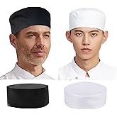 Hyzrz 2 Pcs Unisex Vent Chef Hats Adjustable Kitchen Cooking Caps with Breathable Mesh Top for Chefs Cooker and Worker