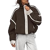 Panadila Womens Fleece Zip Up Jacket Fuzzy Sherpa Jacket Casual Teddy Coats Winter Outerwear with Pockets