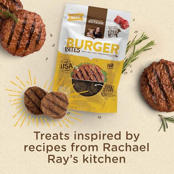 NUTRISH BURGER BITES BEEF RECIPE WITH BISON PREMIUM DOG TREATS, 12 OZ. POUCH (RACHAEL RAY)