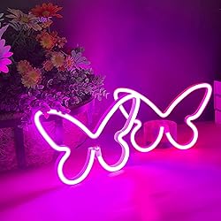2 Pieces Butterfly Neon Signs, Butterfly LED Neon
