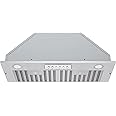 Awoco 11-3/4"D Built-in/Insert Stainless Steel Range Hood, 4-Speed, 600 CFM, LED Lights, Baffle Filters for Wood Hood (36")
