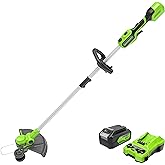 Greenworks 24V 13-Inch Brushless String Trimmer (Gen 2), 4.0Ah USB Battery and Charger Included