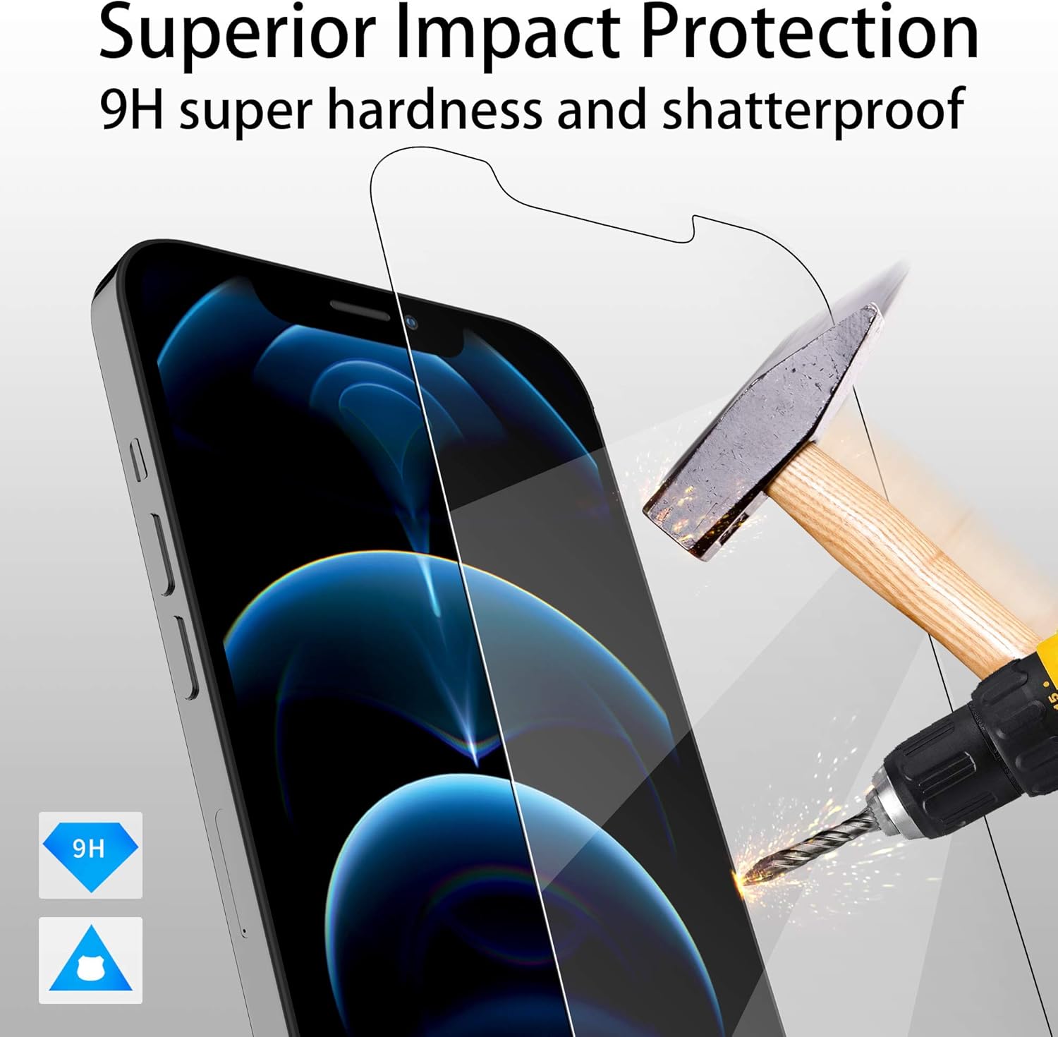4youquality [4-Pack Screen Protector for iPhone 12 Pro Max (6.7-Inch), Tempered Glass Film - Image 4
