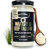Wagyu Beef Tallow for Cooking, US-Made, Rich Umami Flavor, Natural, 14 oz | Wrath &amp; Remedy 100% Pure Wagyu Tallow for Deep Frying, Searing, Baking - Keto, Paleo, Carnivore, S.P 400&deg;F, No Additives