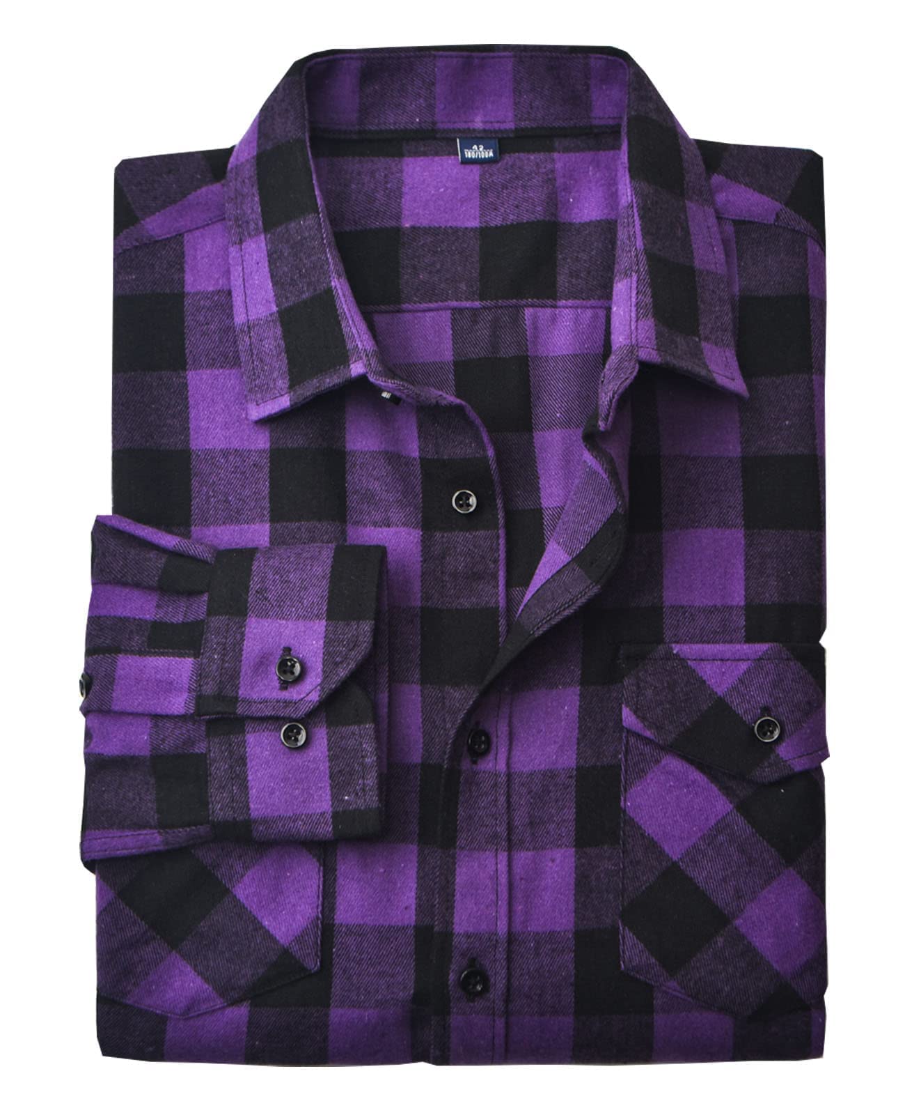 ERZTIAY Men's Button Down Regular Fit Long Sleeve Plaid Flannel Casual Shirts