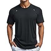 MAGCOMSEN Men's Dry Fit Shirts Mesh Short Sleeve Athletic Lightweight Workout Performance Hiking Shirt