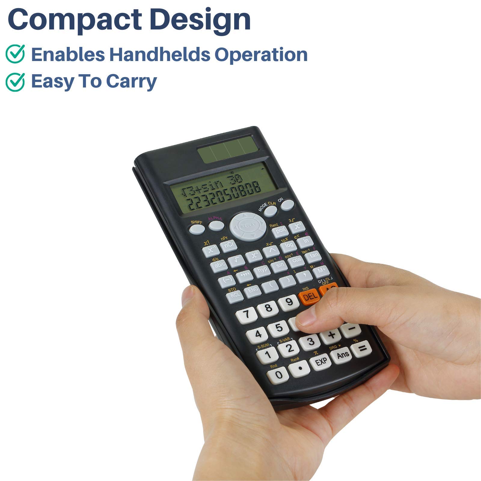 Mr. Pen Scientific Calculator - Solar Powered, 2 Line Display, Fraction & Statistics Calculations for School, College & High School Use