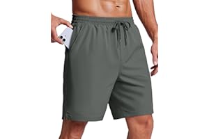 TACVASEN Men's Shorts Summer Casual Cargo 7 Inch Drawstring Elastic Waist Lightweight Beach Shorts with Zipper Pockets