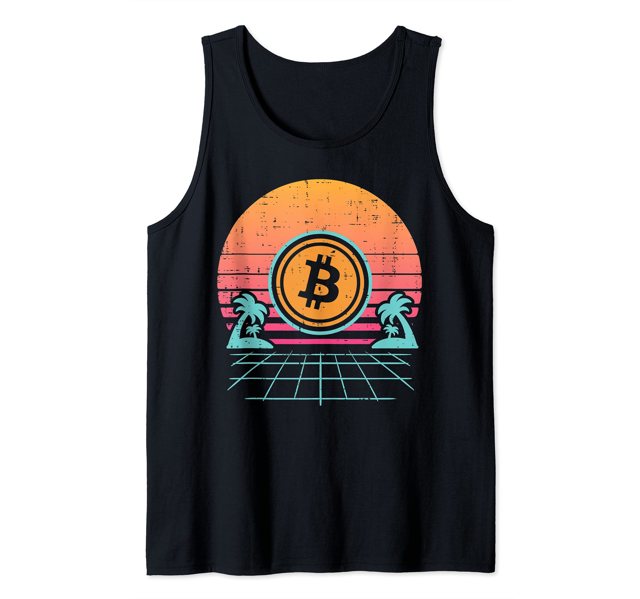 Photo 1 of Bitcoin Vaporwave Aesthetic 90s BTC Crypto Cryptocurrency Tank Top