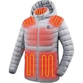 Venustas Unisex Heated Jacket with Battery Pack, Lightweight Water-Resistant Heated Coat for Women & Men with Detachable Hood
