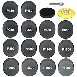 140Pcs 3 Inch Wet Dry Sanding Discs, Assorted 120