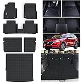 WAYIDSS Floor Mats for 2025 Mazda CX-50 (Only Fit Hybrid) & Trunk Mat & Backrest Mat,TPE All Weather Protection for CX50 1st & 2nd Row Full Set Car Liners Covering The Backrest Accessories