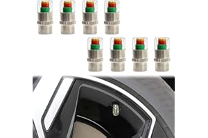 KEVWR 8pcs Universal Car Tire Pressure Monitor Valve Stem Caps Sensor Indicator, 3 Colors Alarm Tire Indicator, Universal Valve Stem Caps for Cars, for SUVs, Trucks