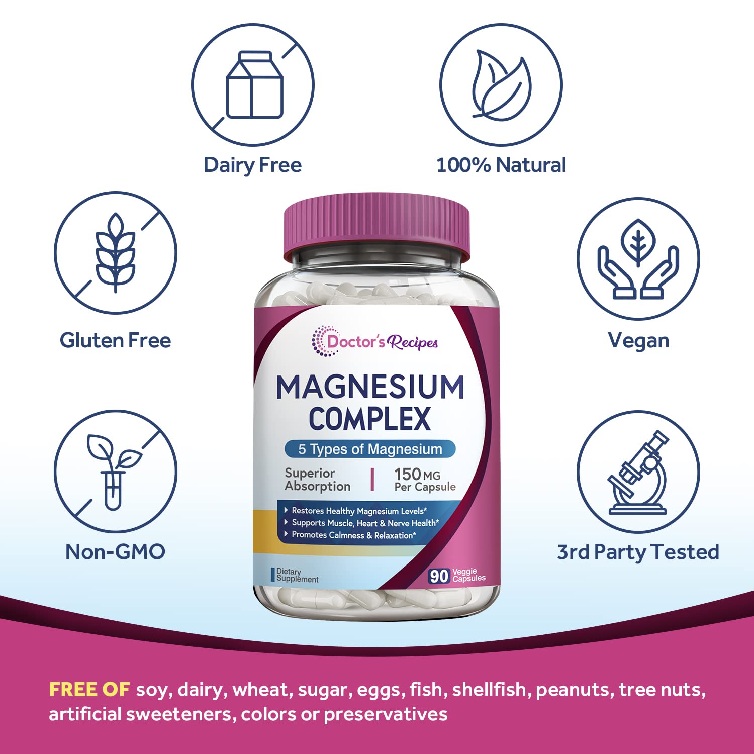 Mua Doctor's Recipes Magnesium Complex, Magnesium Glycinate, Malate ...