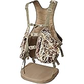 AUSCAMOTEK Camouflage Hunting Vest with Detachable Seat Cushion for Turkey Dove and Upland Bird Hunting