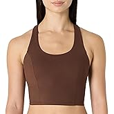 Amazon Essentials Women's Active Total Train Medium Support Gym Workout Racerback Crop Tank with Built-in Bra